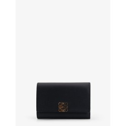 Anagram leather wallet with front logo