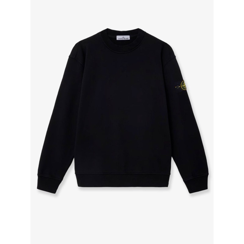 Cotton sweatshirt with side logo patch