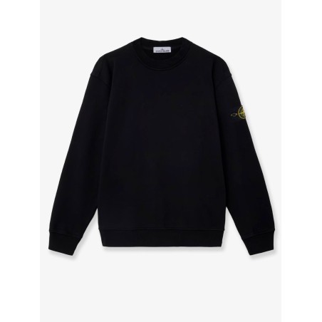 Cotton sweatshirt with side logo patch