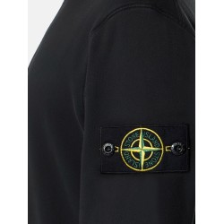Cotton sweatshirt with side logo patch