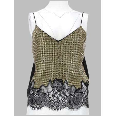TOP CON PIZZO E CRISTALLI