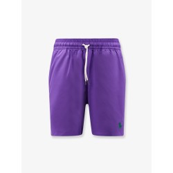 Nylon swim trunks with embroidered logo
