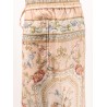 Roselight Silk Trousers with Pink Tapestry Floral Print