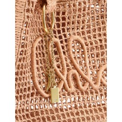 East-West Summer Banana Raffia Shoulder Bag