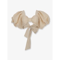Cropped shantung effect fabric top