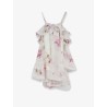 Satin mini dress with flounces