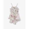 Satin mini dress with flounces