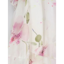 Satin mini dress with flounces