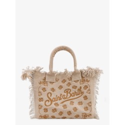 Vanity cotton handbag with all-over embroidery
