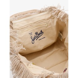 Vanity cotton handbag with all-over embroidery