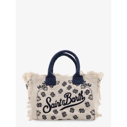Vanity cotton handbag with all-over embroidery