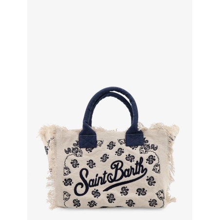 Vanity cotton handbag with all-over embroidery