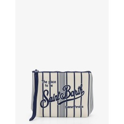 Aline scuba clutch with striped pattern