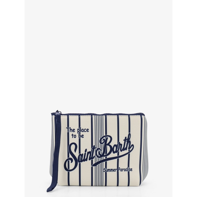 Aline scuba clutch with striped pattern