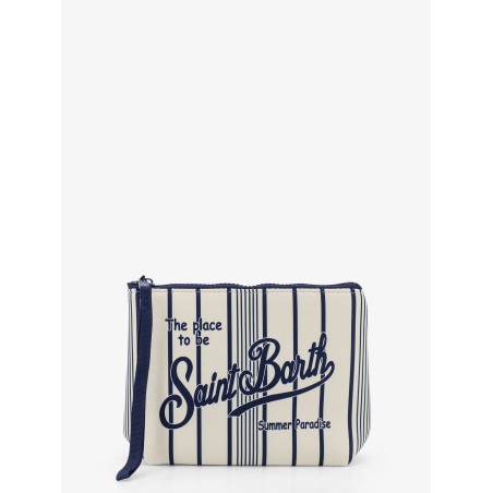 Aline scuba clutch with striped pattern