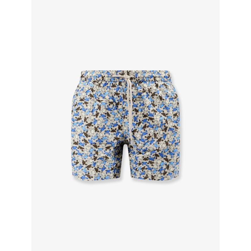 Nylon swim shorts with micro-pattern