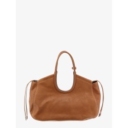 Ivy leather handbag with front lettering logo