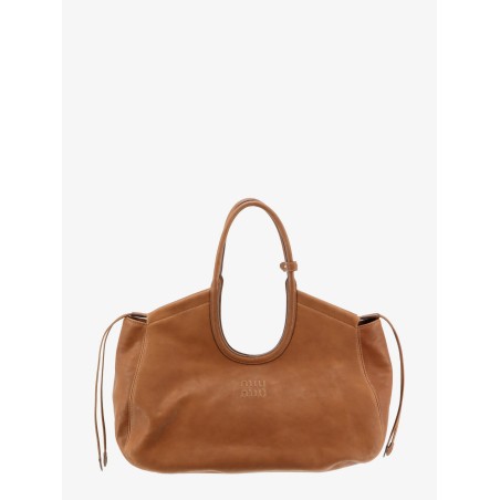 Ivy leather handbag with front lettering logo