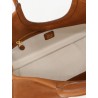 Ivy leather handbag with front lettering logo