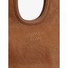 Ivy leather handbag with front lettering logo
