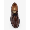 Leather lace-up with front lettering logo