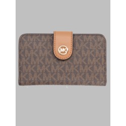 PORTAFOGLIO MEDIUM CON STAMPA LOGO E CIONDOLO MK POP