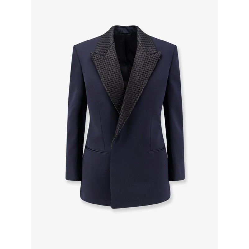 Wool blazer with Intrecciato detail