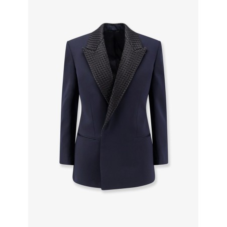 Wool blazer with Intrecciato detail
