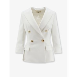 Stretch fabric blazer with logo cufflinks