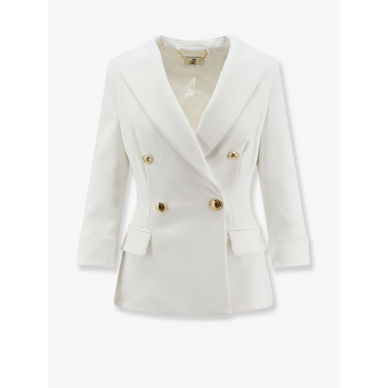 Stretch fabric blazer with logo cufflinks