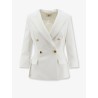 Stretch fabric blazer with logo cufflinks