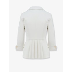 Stretch fabric blazer with logo cufflinks