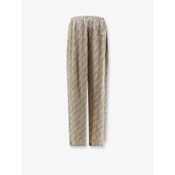 Monogram silk trousers