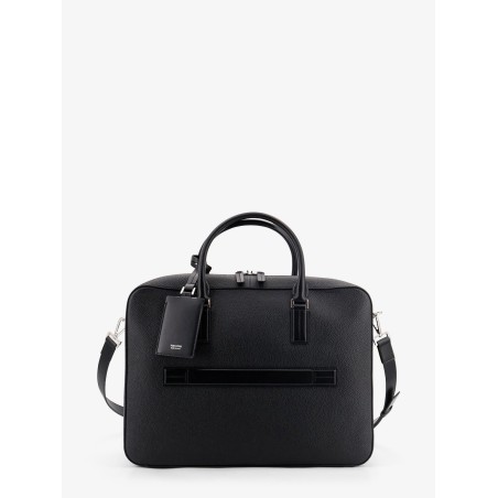 Leather work bag with front lettering logo