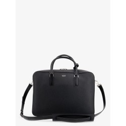 Leather work bag with front lettering logo