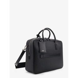 Leather work bag with front lettering logo