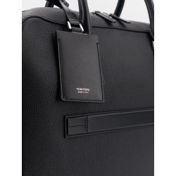 Leather work bag with front lettering logo