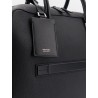 Leather work bag with front lettering logo