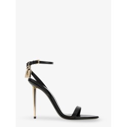 Leather sandals with metal Padlock detail