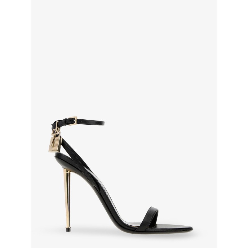 Leather sandals with metal Padlock detail