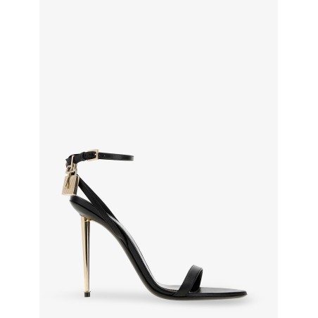 Leather sandals with metal Padlock detail