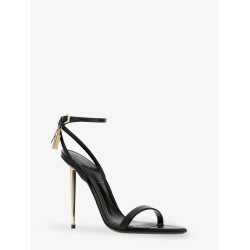 Leather sandals with metal Padlock detail