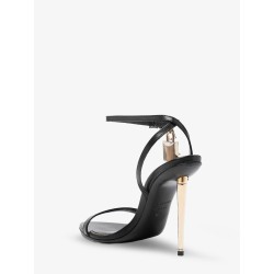 Leather sandals with metal Padlock detail