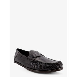 Crocodile-print leather loafers