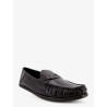 Crocodile-print leather loafers