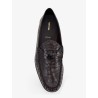 Crocodile-print leather loafers