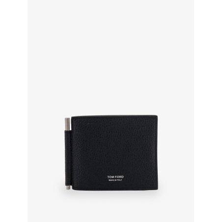 Leather card holder with front logo