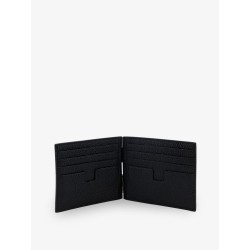 Leather card holder with front logo