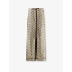 Silk trousers with all-over GG motif
