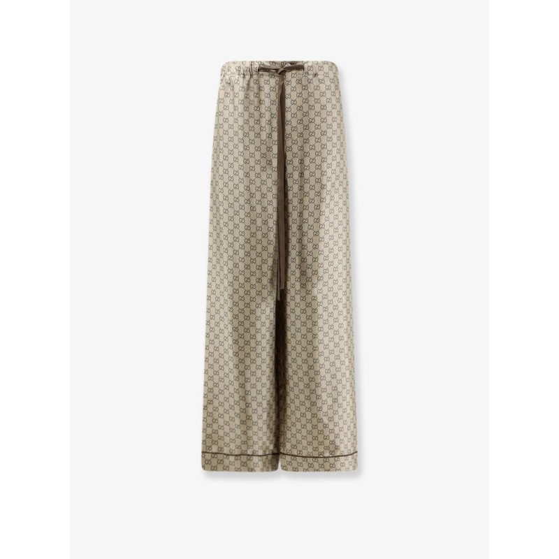 Silk trousers with all-over GG motif